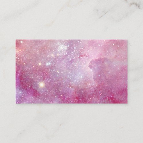 Starry Space Light Pink Watercolor Stars Galaxy Business Card