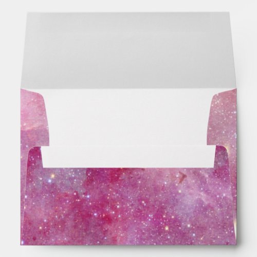 Starry Space Light Pink Watercolor Stars Galaxy Envelope