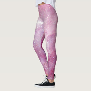 Pastel pink galaxy leggings