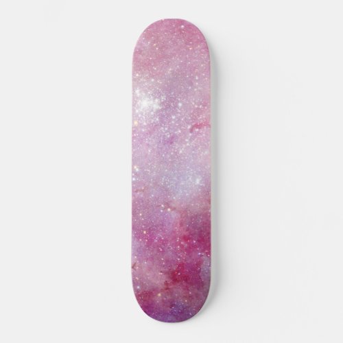 Starry Space Light Pink Watercolor Stars Galaxy Skateboard