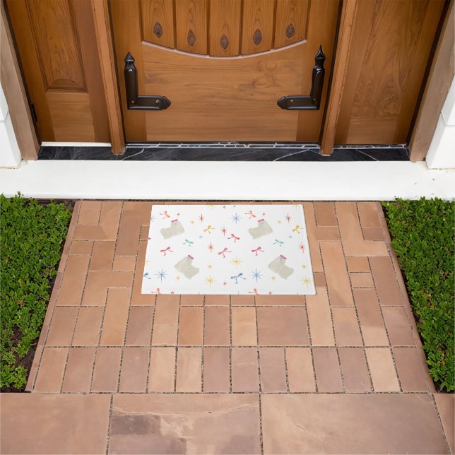 Starry Sparkle Cute Puppy  Wishes Doormat (Outdoor)