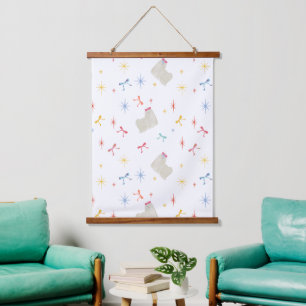 Starry Sparkle Cute Puppy  Wishes Hanging Tapestry