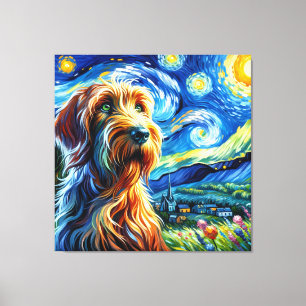 Starry Spinone Dog Portrait - Pet Portrait Canvas Print