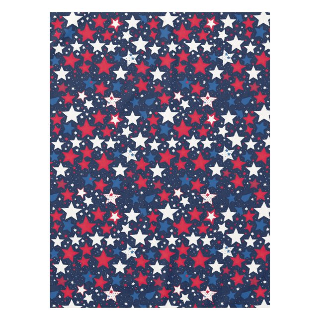 Starry Splendor: Red, White & Blue  Tablecloth (Front)