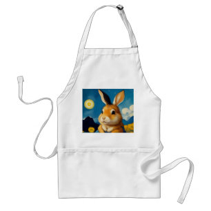 Starry Spring Bunny Adult Apron