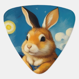 Starry Spring Bunny Guitar Pick 