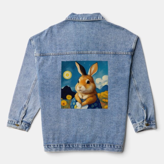 Starry Spring Bunny Jean Jacket  (Back)