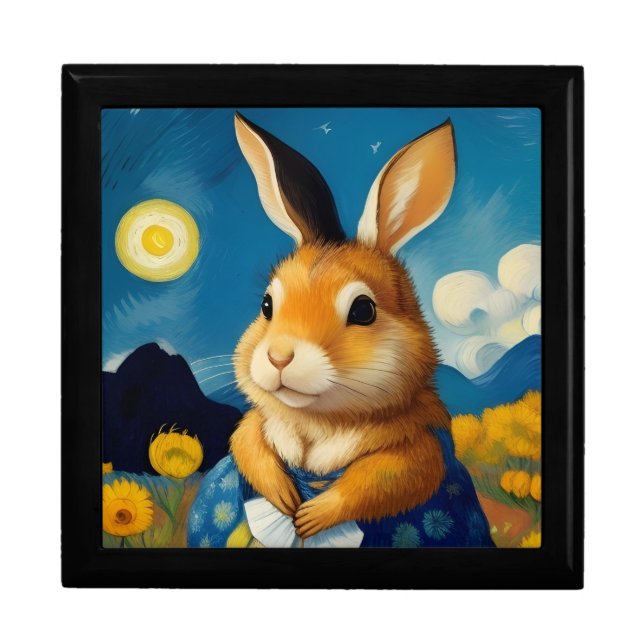 Starry Spring Bunny Keepsake Box  (Front)