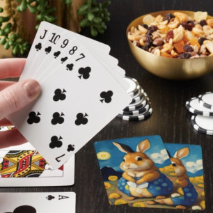 Starry Spring Bunny Playing Cards