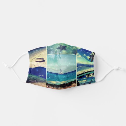 Starry starry Caribbean Night Photo Collage Adult Cloth Face Mask