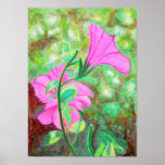 Starry, Starry Morning Glory Watercolor Poster at Zazzle