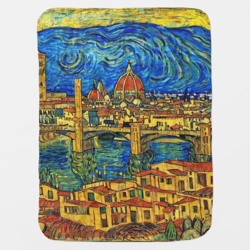 Starry Starry Night Florence Italy Baby Blanket