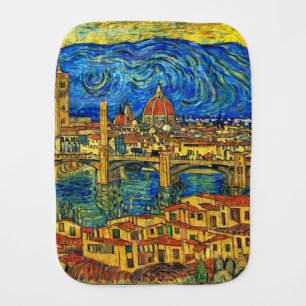 Starry Starry Night Florence Italy Baby Burp Cloth