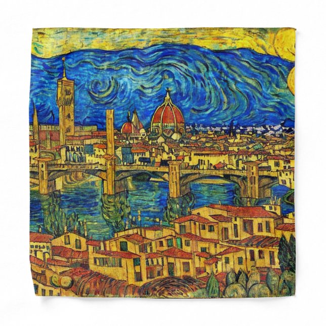 Starry Starry Night Florence Italy Bandana (Front)