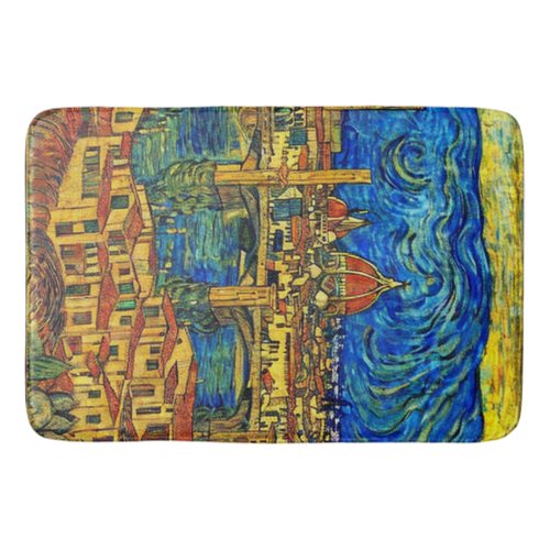 Starry Starry Night Florence Italy Bath Mat