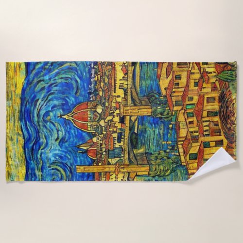 Starry Starry Night Florence Italy Beach Towel