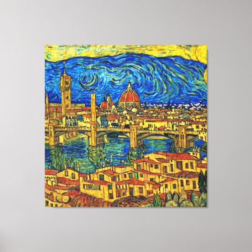 Starry Starry Night Florence Italy Canvas Print