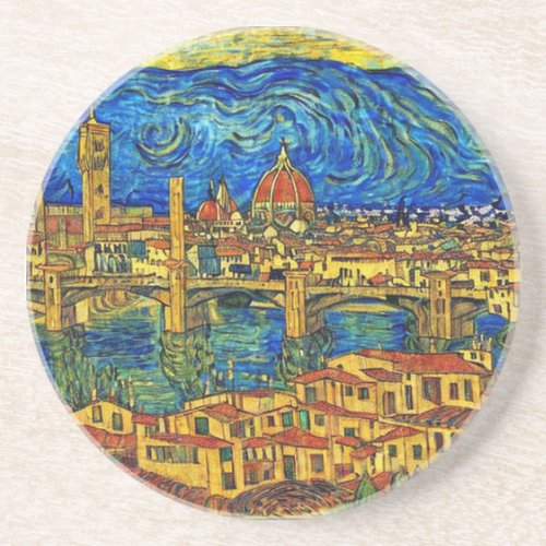 Starry Starry Night Florence Italy Coaster