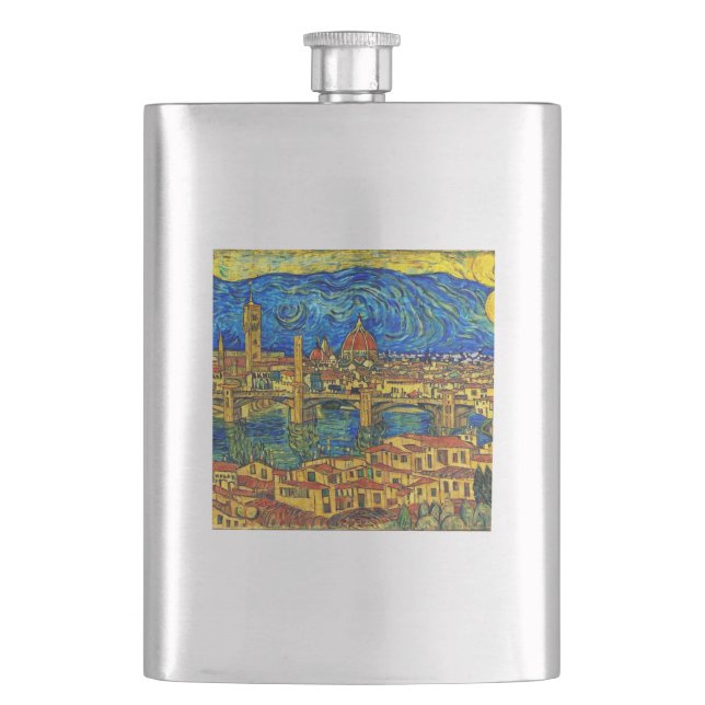Starry Starry Night Florence Italy Flask (Front)