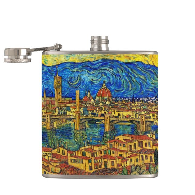 Starry Starry Night Florence Italy Flask (Opened)
