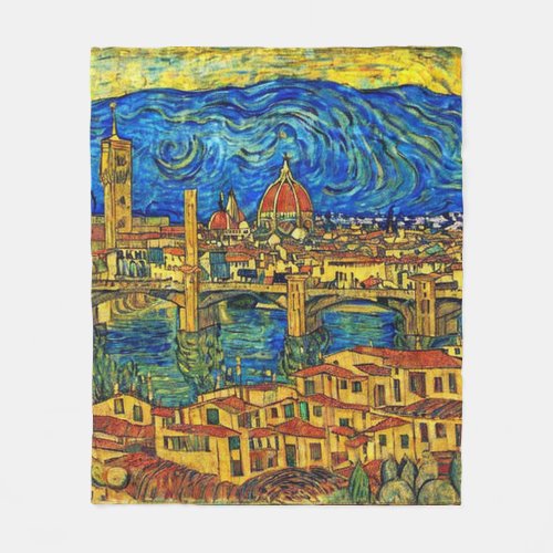 Starry Starry Night Florence Italy Fleece Blanket