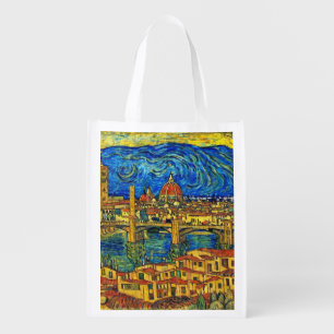 Starry Starry Night Florence Italy Grocery Bag