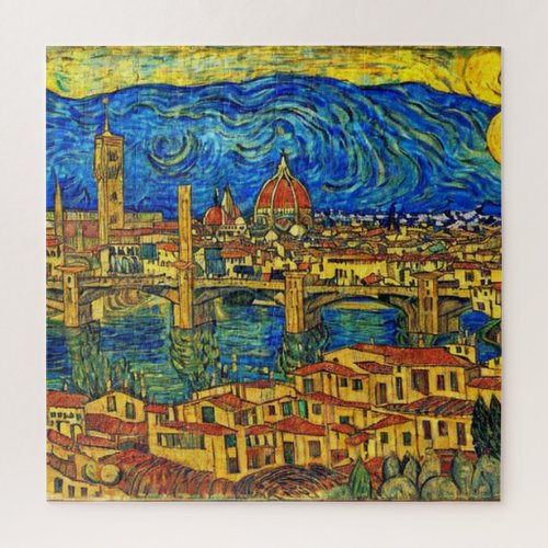 Starry Starry Night Florence Italy Jigsaw Puzzle