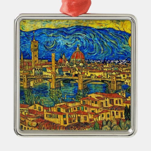 Starry Starry Night Florence Italy Metal Ornament