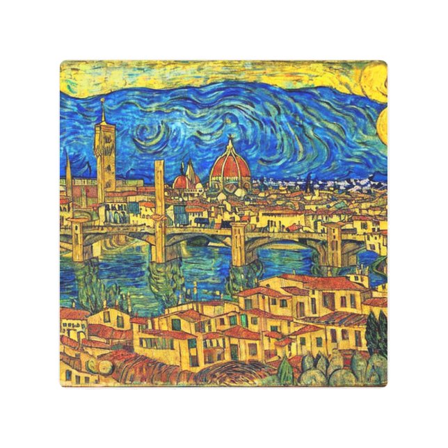 Starry Starry Night Florence Italy Metal Print (Front)