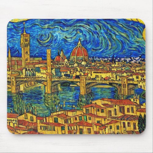 Starry Starry Night Florence Italy Mouse Pad