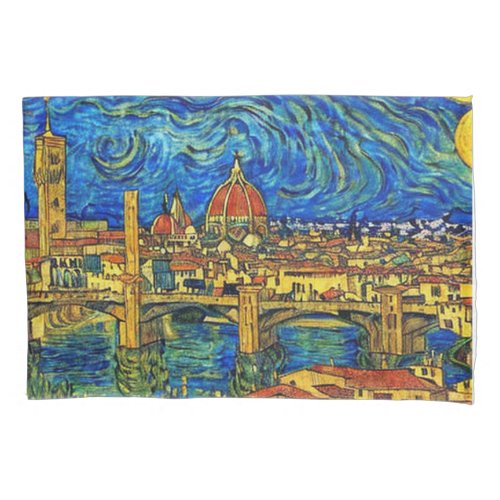 Starry Starry Night Florence Italy Pillow Case