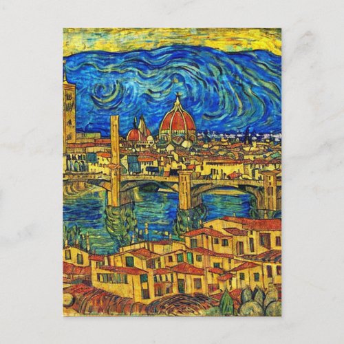 Starry Starry Night Florence Italy Postcard