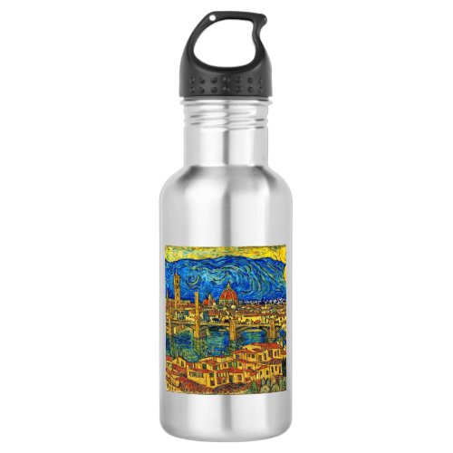 Starry Starry Night Florence Italy Stainless Steel Water Bottle