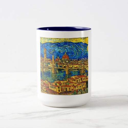 Starry Starry Night Florence Italy Two_Tone Coffee Mug