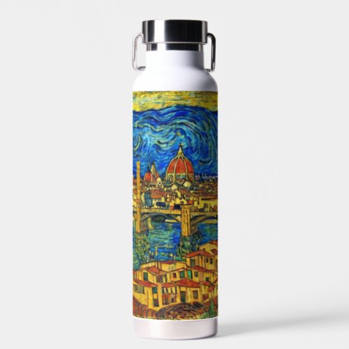 Starry Starry Night Florence Italy Water Bottle