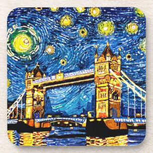 Starry Starry Night London England Beverage Coaster