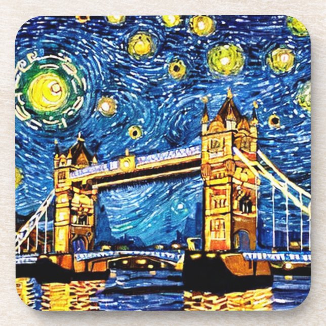 Starry Starry Night London England Beverage Coaster (Front)