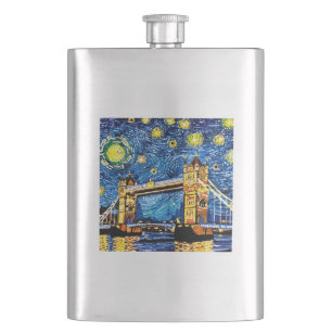 Starry Starry Night London England Flask