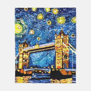 Starry Starry Night London England Fleece Blanket