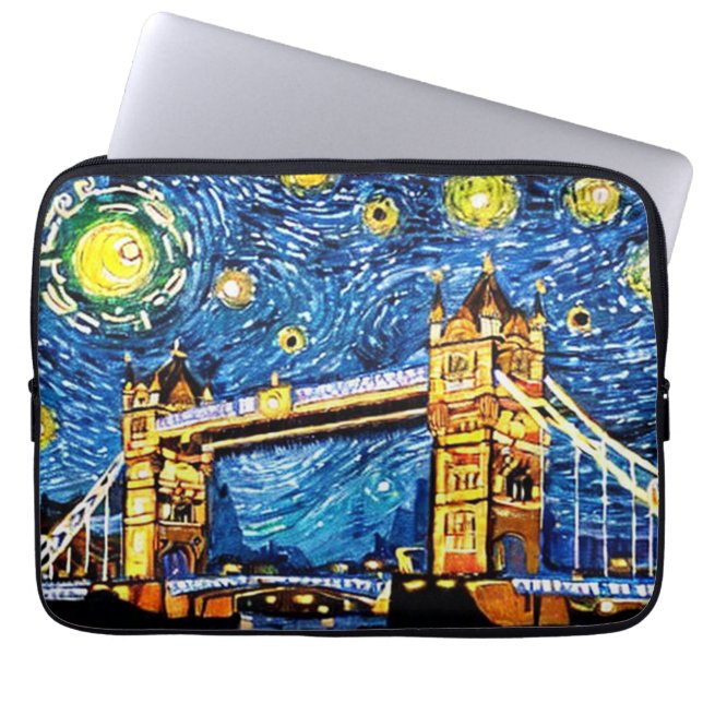 Starry Starry Night London England Laptop Sleeve (Front)