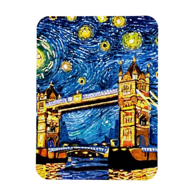 Starry Starry Night London England Magnet (Vertical)