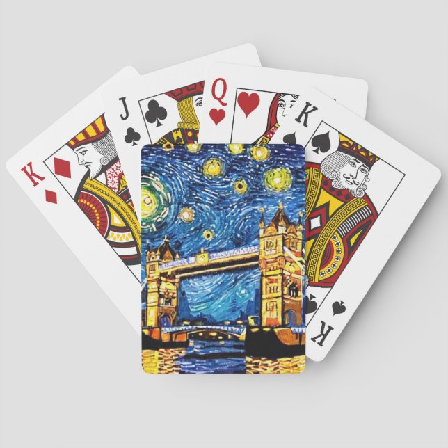 Starry Starry Night London England Poker Cards (Back)