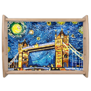Starry Starry Night London England Serving Tray