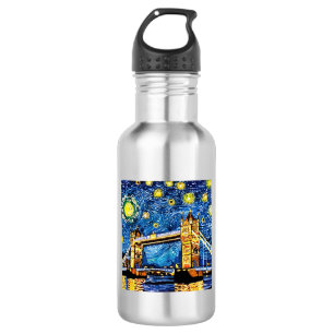 Starry Starry Night London England Stainless Steel Water Bottle