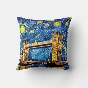 Starry Starry Night London England Throw Pillow
