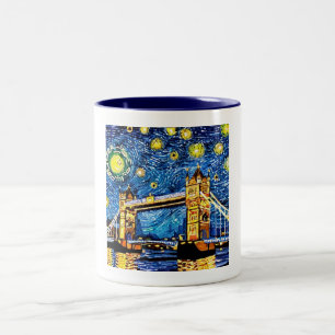 Starry Starry Night London England Two-Tone Coffee Mug