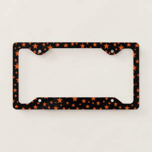 Starry Starry Night Orange License Plate Frame