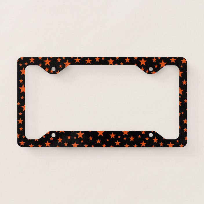 Starry Starry Night Orange License Plate Frame