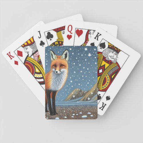 Starry Starry Night Storybook Fox Poker Cards