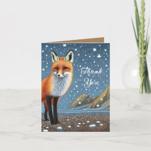 Starry Starry Night Storybook Fox Thank You Card